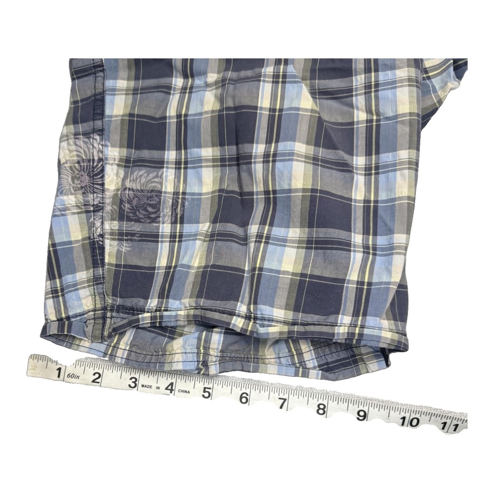 Columbia Mens Cargo Shorts Size 40 Blue Plaid Cotton - Picture 7 of 8